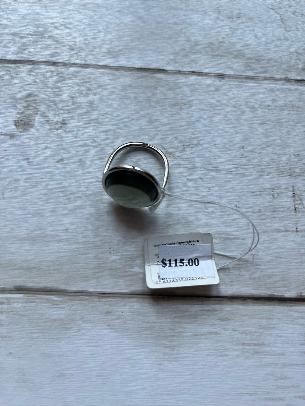 Calvin Klein silver Ring With Smokey Grey Stone Size 8.5 - Picture 8 of 12